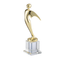 26cm Crystal Angel & Gold Metal Award