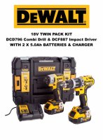 DCK266P2T-GB DEWALT DCK266P2T-GB COMBI & IMPACT 18V BL G3 TWIN KIT 2X5AH