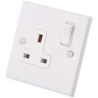White 1 Gang 13 Amp Switched Socket 6011-103
