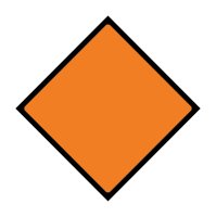 Cone Mountable Sign 600x600 Orange Blank Diamond with black border and straps bands