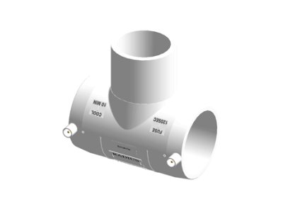 Radius Systems Equal Tee Black Electrofusion 125mm 16BAR WATER/10BAR GAS PE100 40V 4.0PIN WA2212