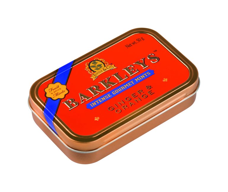 Barkleys gourmet ginger & orange mints in luxury tin 6x50g House of