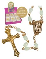 Glass Rosary/Luminous Oval Bead   (6098)