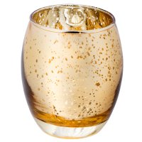 Glass Large Candle Holder Gold - 75 x 90mm