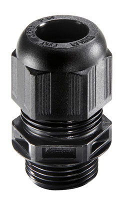 BLACK POLYAMIDE CABLE GLAND IP68 COMES WITH LOCK NUT