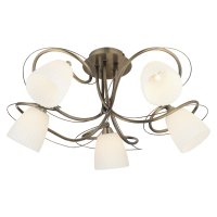 Oaks Leke Antique Brass 5 Ceiling Light