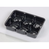 Black 6 vac tray - 25pcs