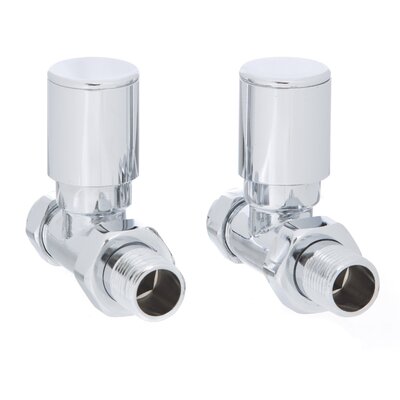 Modern Radiator Valve Straight 15mm (Pair) Polished Chrome INST-AL024LC