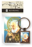 Key Ring & Prayer Card Set/Saint Pio   (74452)