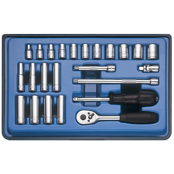 Signet 1/4in Drive Metric Socket Set 24 pce 4mm - 14mm