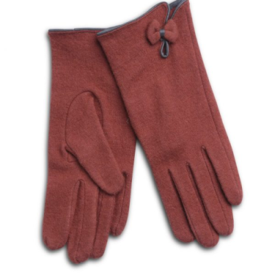 Wool Mix Gloves - Terracotta