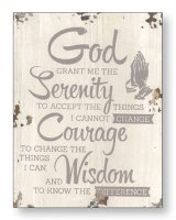 Distressed Wood Plaque/Serenity Prayer   (84520)