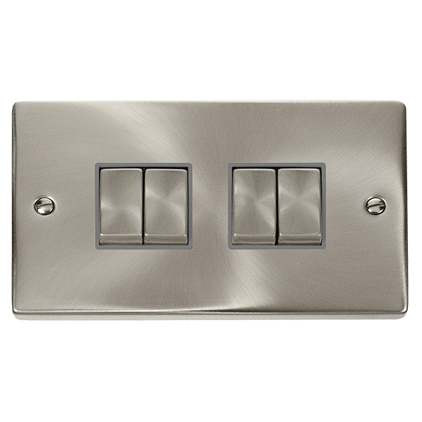 Click Deco 4G 2W Switch Satin Chrome Grey Insert VPSC414GY