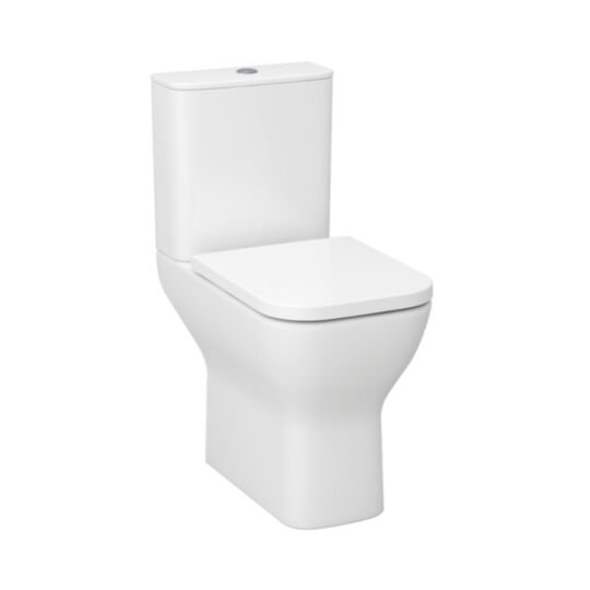 Tucker French Maidstone Standard Height Short Projection Rimless Open Back Close Coupled WC Suite with Duraplast Quick Seat