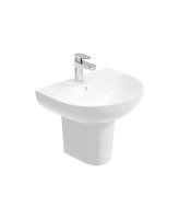 HORIZON 55CM 1TH ROUND BASIN & SEMI PEDESTAL