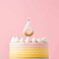 Gold Ombre Number '6' Candle