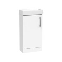Tucker French Dorking 400mm Floor Standing Single Door Cloakroom Basin Unit Matt White