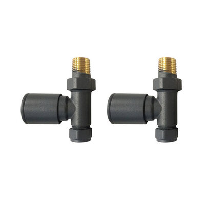 Mylife Anthracite Radiator Valves - Straight
