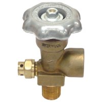 1/2" Commercial Nitrogen Valve, Steel Cylinder, 1800 Service Pressure