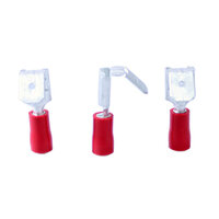 RPB63-VR Red 6.3mm Pre-Insulated Piggy Back Male Terminals (100 Pack)