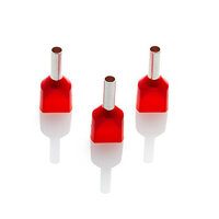 Red Twin Entry Pre-insulated Ferrules 10mm2 (Pack 100) | TCEF1014-100