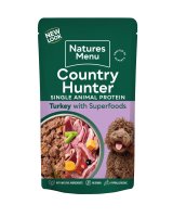 Natures Menu Dog Country Hunter 80% Farm Reared Turkey with Fruit & Vegetables Pouches 3x6x150g