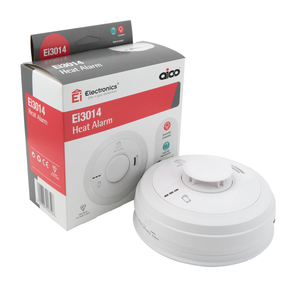 EI3014 Mains Heat Detector With 10 Year Lithium Battery Backup