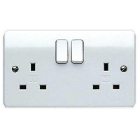 MK Logic Plus Socket Switched 2 Gang DP 13A (White)