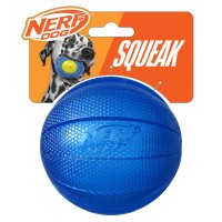 Nerf Dog Transparent TPR Classic Squeak Ball 3.8in Blue 1x2