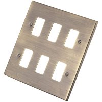 Antique Brass 6 Gang Grid Plate 6060-354
