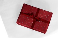 50cm x 100M MAROON WITH SILVER TWINKLE STARS