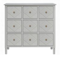 Neutral White Sideboard 9 Drawers 90x40x90cm