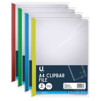 A4 Clipbar File - 4pk