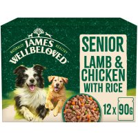 James Wellbeloved Senior Lamb & Chicken with Rice in Gravy  Pouch 12x90g