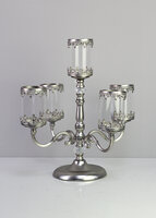5 Arm Matt Silver Candleholder - NOW