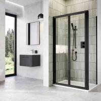 Tucker French 4mm Bifold Door Black 900mm