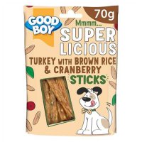 Armitage Good Boy Superlicious Turkey and Brown Rice with Cranberry Sticks 14x70g