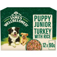 James Wellbeloved Puppy Turkey in Gravy with Rice Pouch 12x90g