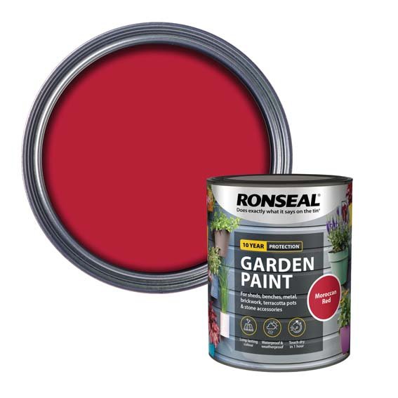 Ronseal Garden Paint Moroccan Red 750ML Tin