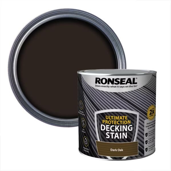 Ronseal Ultimate Protection Deck Stain Dark Oak 2.5L & Swatch 