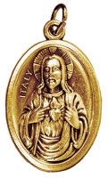 Brass Plated Medal Sacred Heart   (1522/SH)