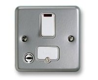 METAL PLUS DOUBLE POLE SWITCH. CU/FLEX/NEON INDICATOR13A