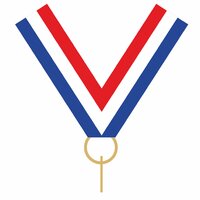 10mm Medal Ribbon with Clip (Red, White & Blu