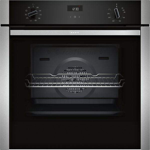 Neff N50 Slide & Hide Single Oven B3ACE4AG3B Black with Graphite Trim