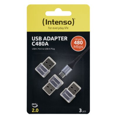 Intenso USB Adapter C480A USB C to USB A adapter with High Speed USB 2.0 support