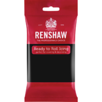 red packet of renshaw ready to roll icing fondant jet black