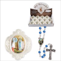 Acrylic Blue Rosary/Lourdes  (61734)
