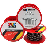 Partex PA 02/3 White 1 on Brown Coloured Cable Marker  (1000)