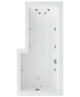 L SHAPE 1700X850MM RH SINGLE ENDED 12 JET WHIRLPOOL BATH & PANEL