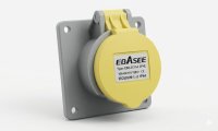Ebasee CEE IP44 Panel Mounted Socket 3X16A 110V Yellow